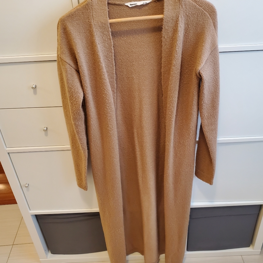 Camel color long cardigan